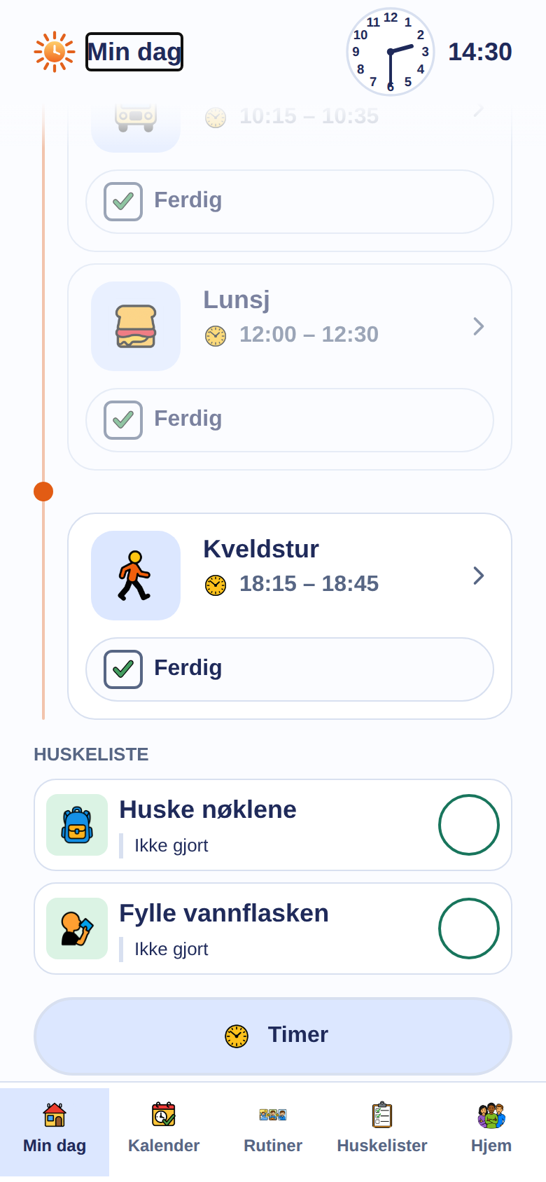 Skjermbilde av Dagly i Full-visning